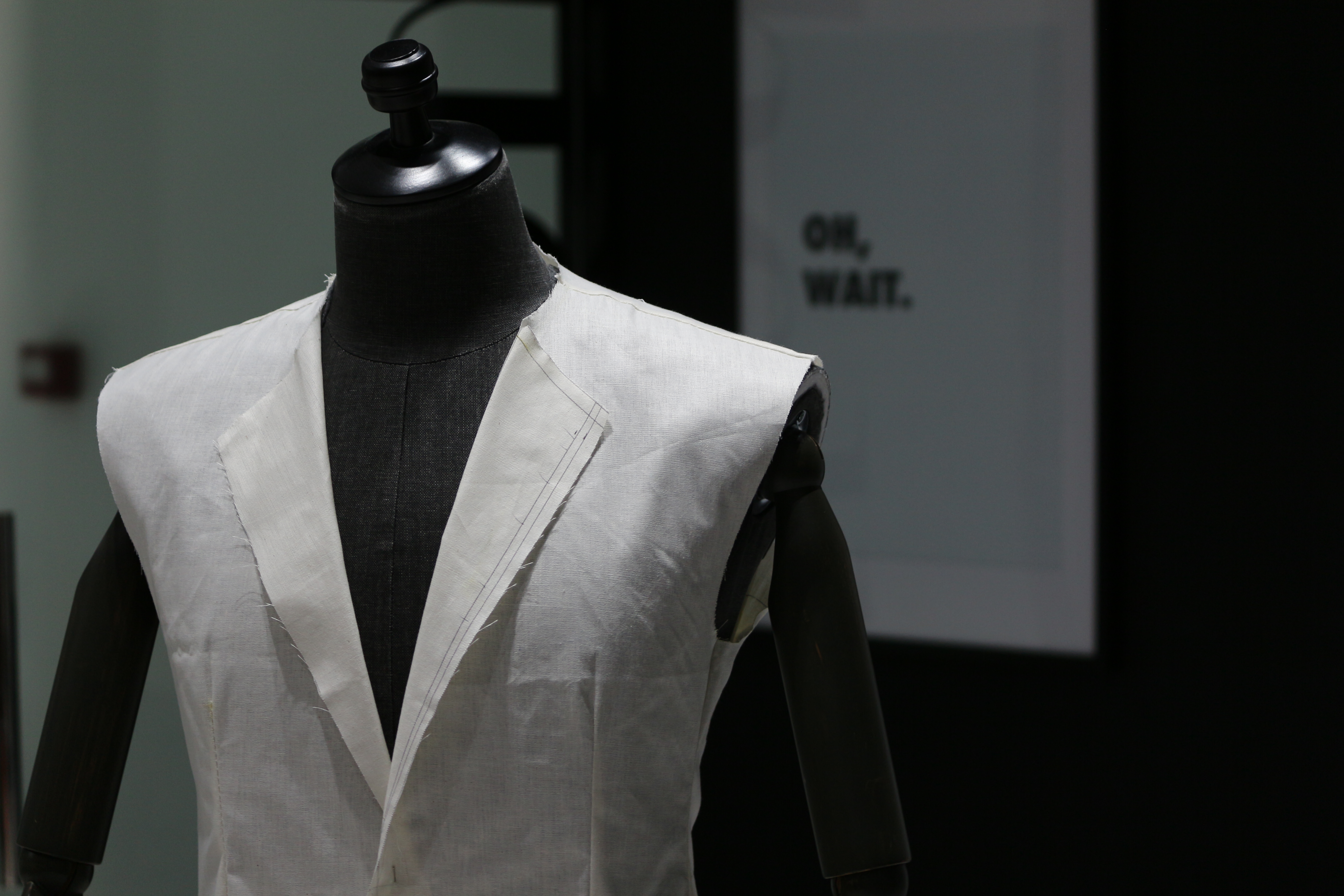 Bespoke jacket toile on a dress form