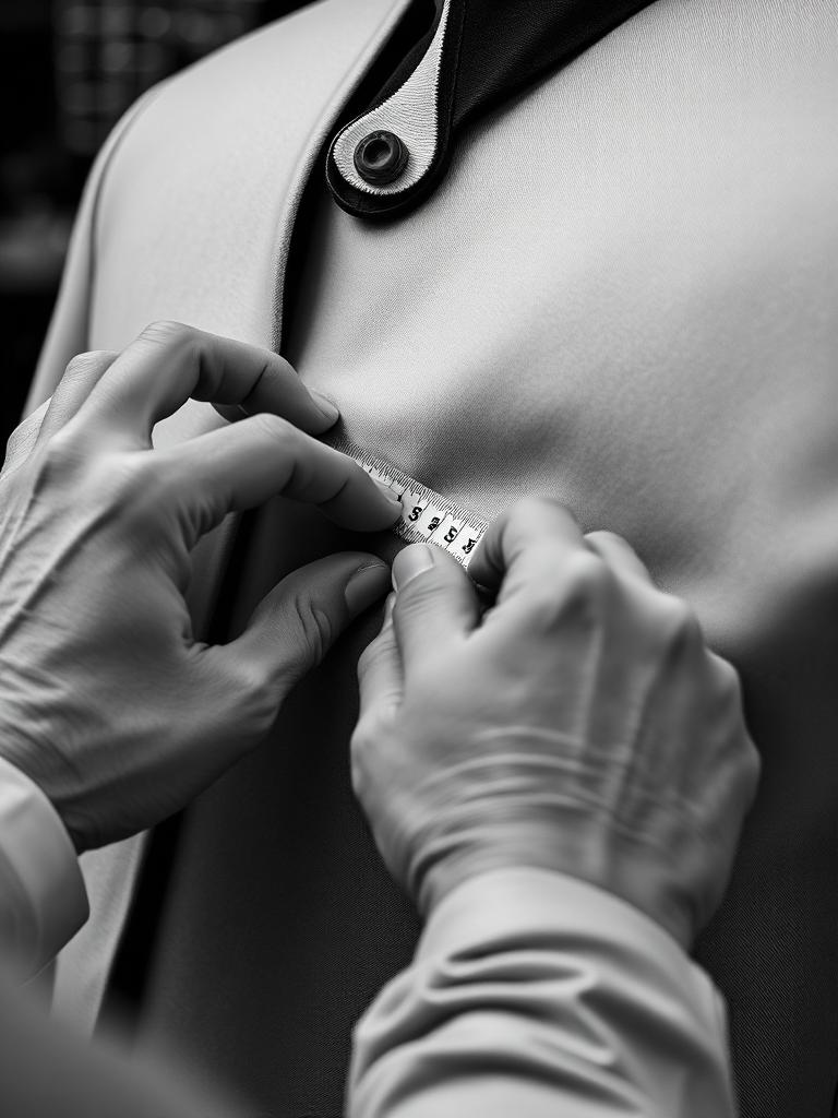 Tailor measuring a garment — crew uniform programme